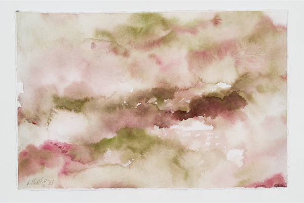 Transported XVII, Watercolour on Nujabi, 10x7 in.